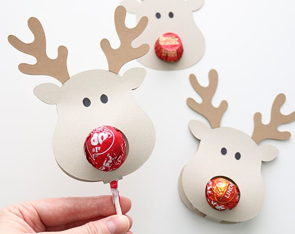 DIY reindeer lollipop holders