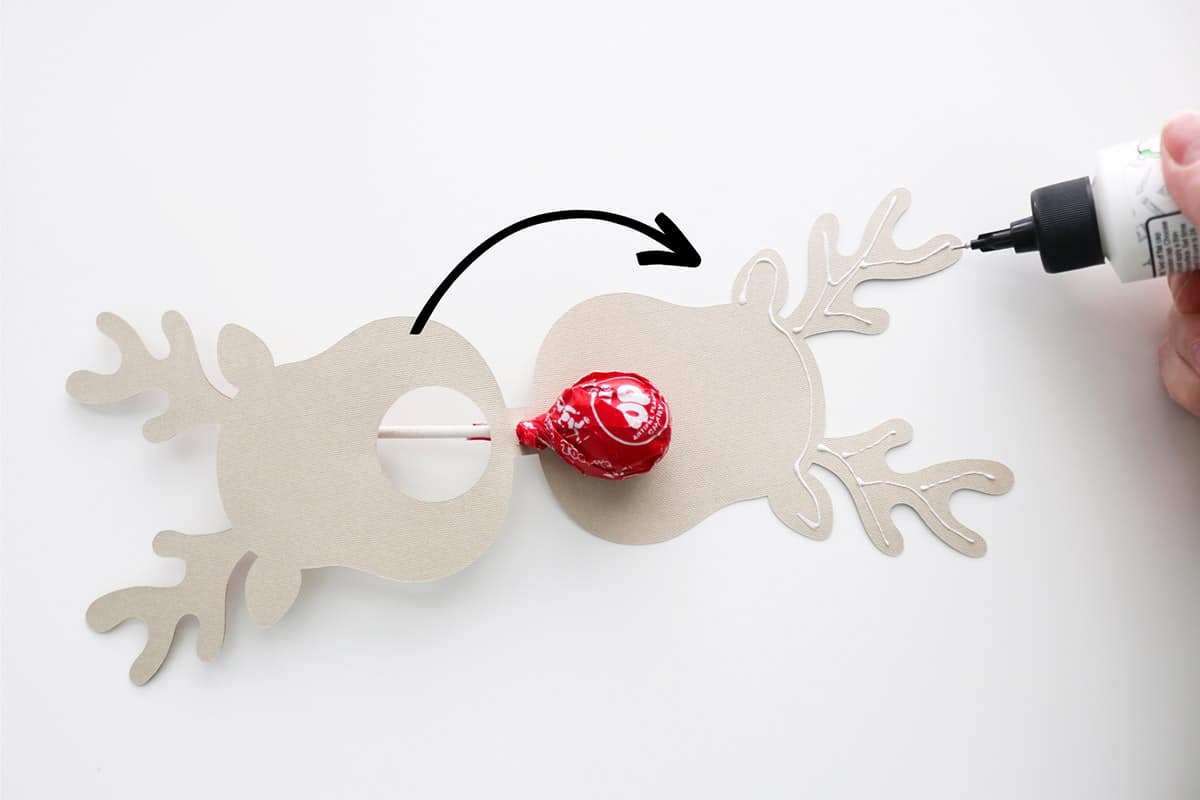 how to make reindeer lollipop holder with Cricut