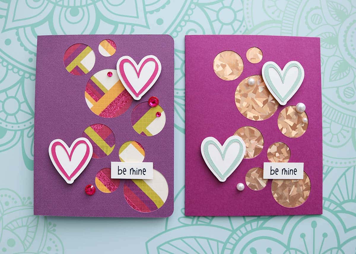 diy Cricut cutaway cards for Valentine's