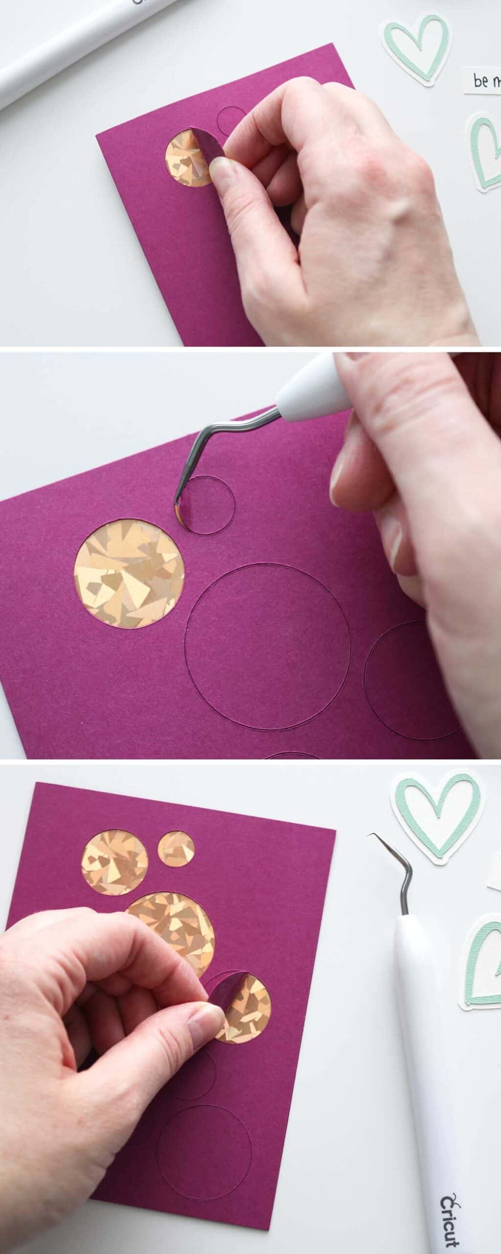 weeding Cricut cutaway card, complete card-making tutorial with Cricut cutaway cards