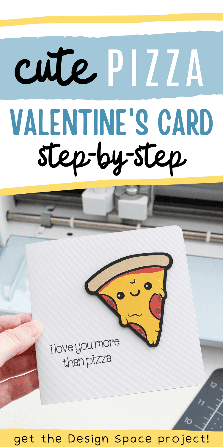 cute DIY pizza Valentine's card with Cricut