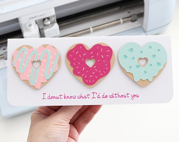 Donut Valentine’s Cricut Card DIY