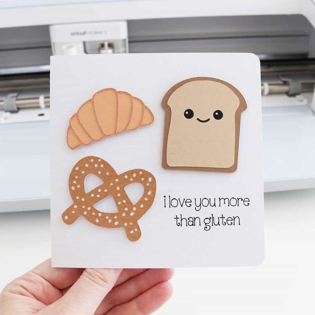 I love you more than gluten valentine's card diy