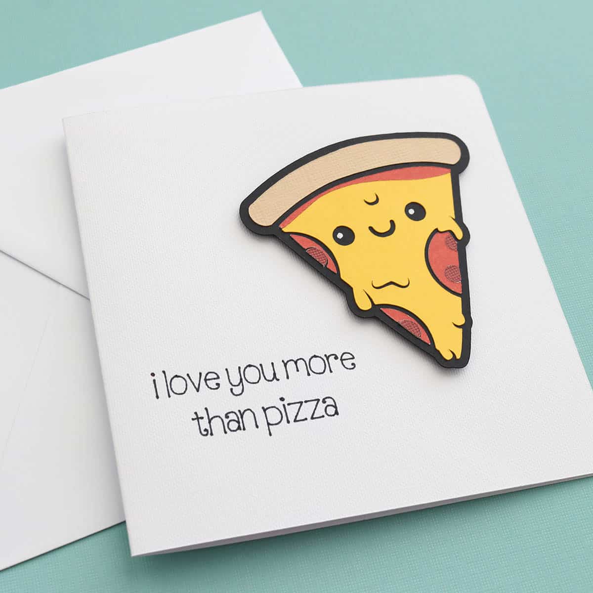 DIY pizza valentine's card with Cricut
