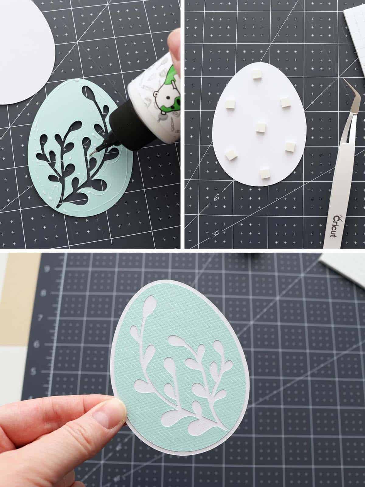 how to assemble egg easter banner from cardstock with Cricut