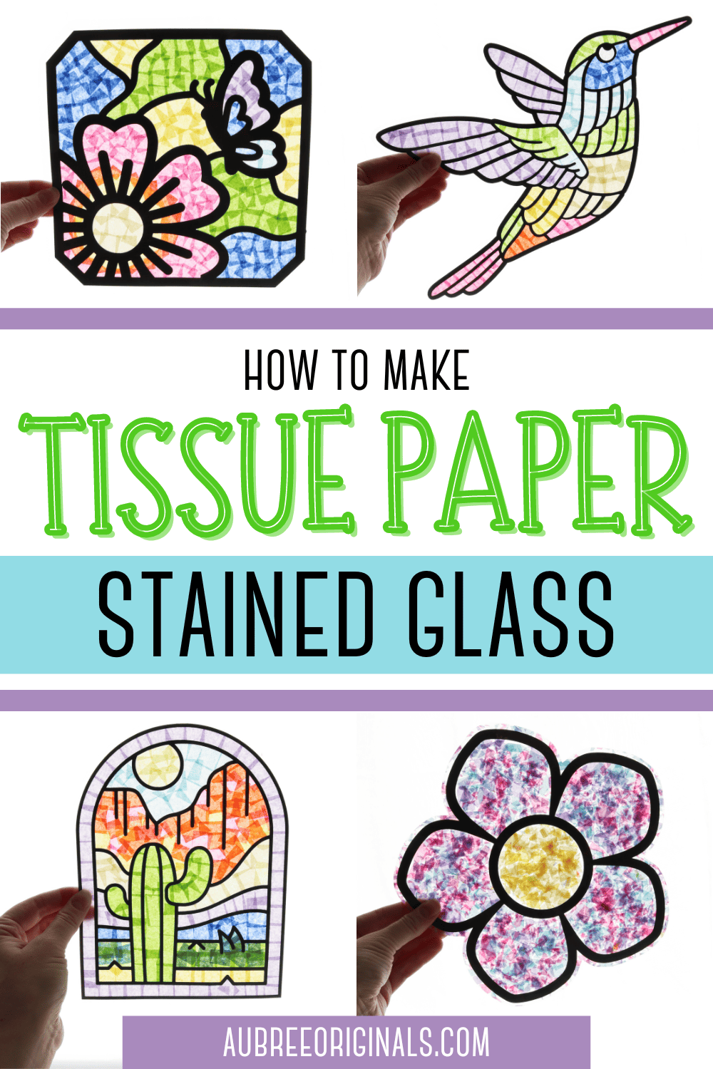 how to make tissue paper stained glass tutorial