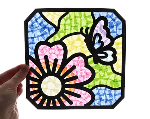 how to make tissue paper stained glass windows