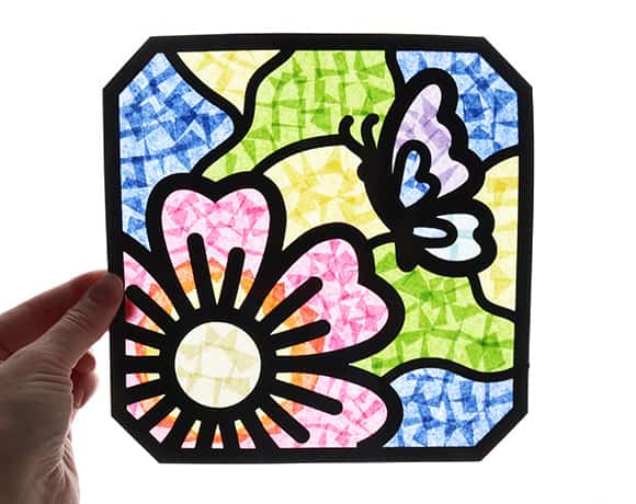 Easy Tissue Paper Stained Glass Craft for Kids and Adults Aubree