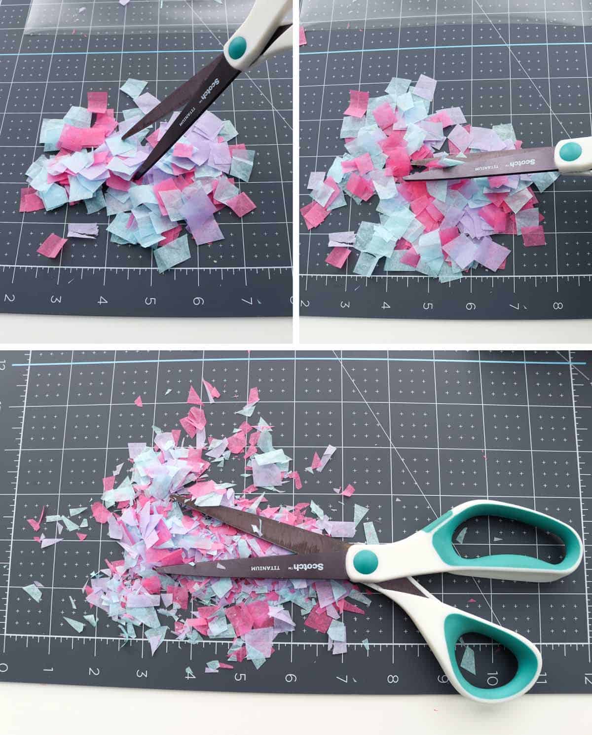 DIY confetti stained glass art project