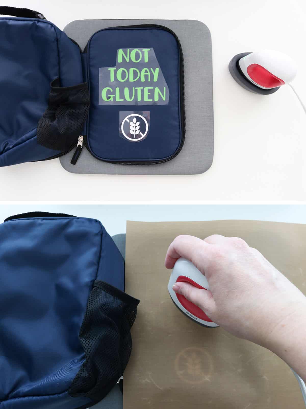 how to iron on a lunch box with easypress