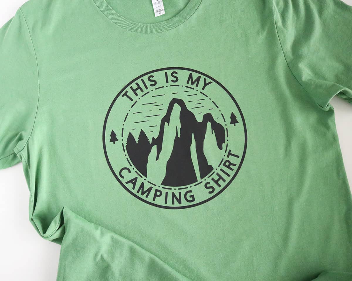 diy camp shirt with Cricut iron-on vinyl