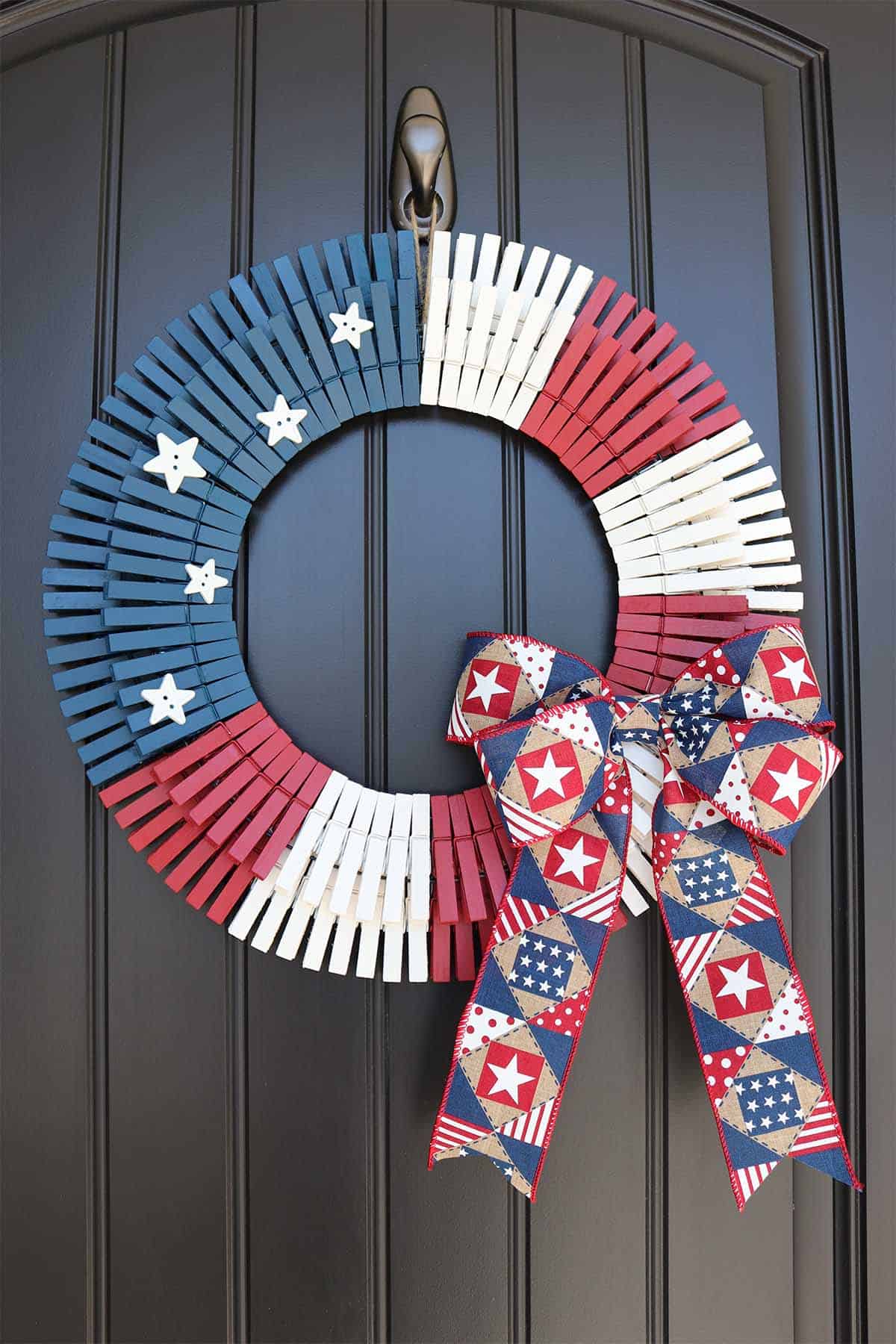 patriotic clothespin wreath diy tutorial