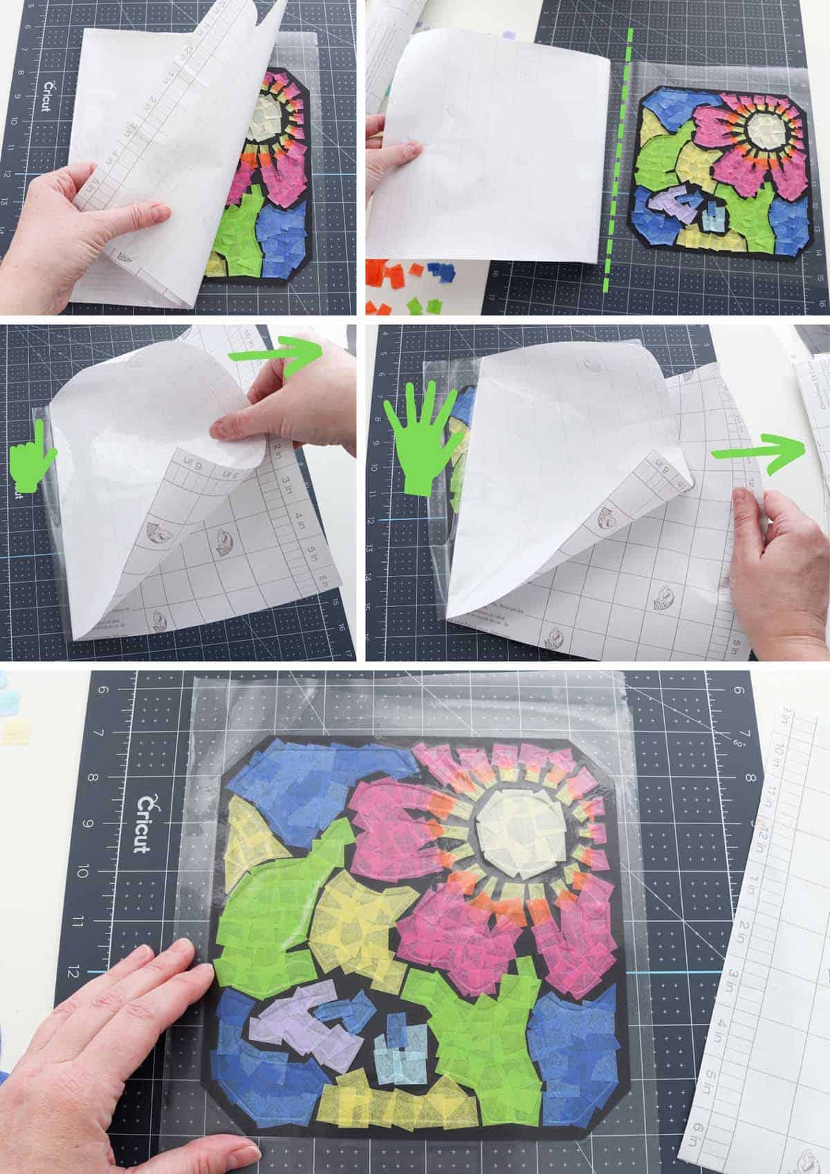 diy butterfly flower stained glass window with tissue paper
