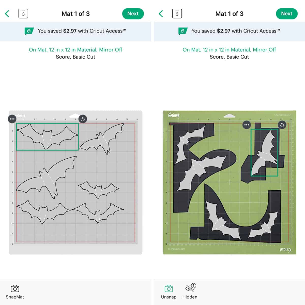 how to make paper bats with Cricut and use SnapMat