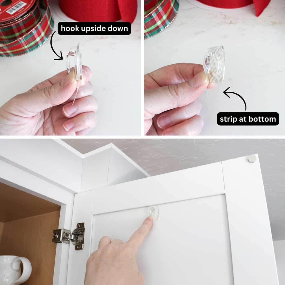 how to hang wreaths on cabinets with hooks