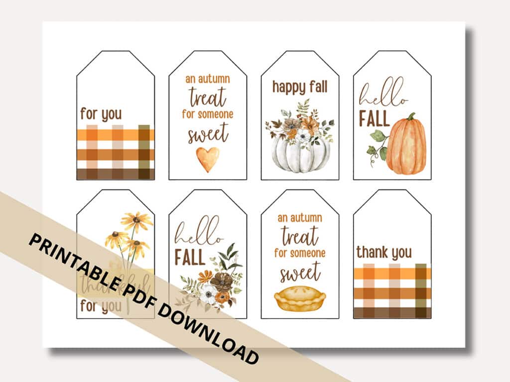 Fall Gift &amp; Treat Tags - Free Printable for Autumn - Aubree Originals