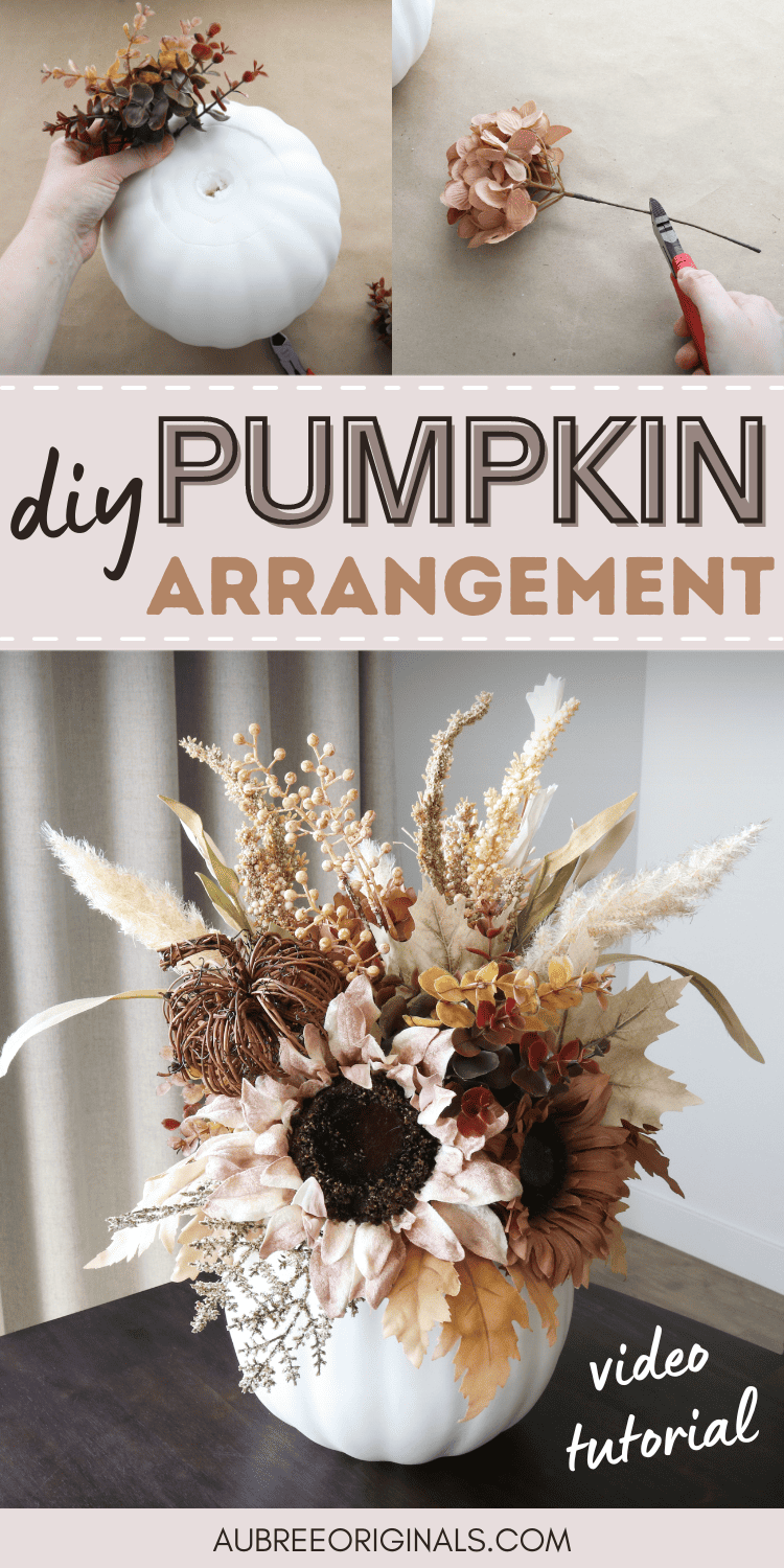 diy pumpkin flower arrangement tutorial