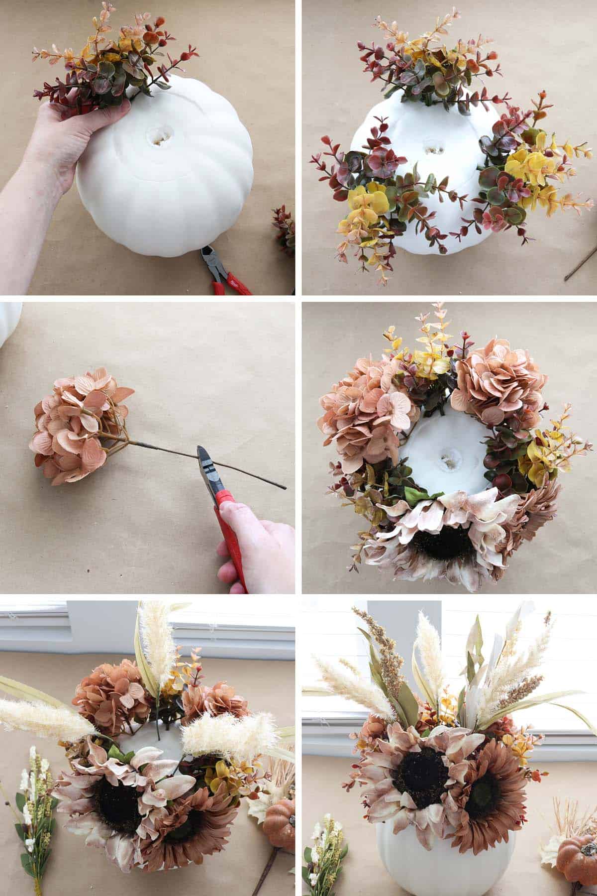 easy pumpkin floral centerpiece