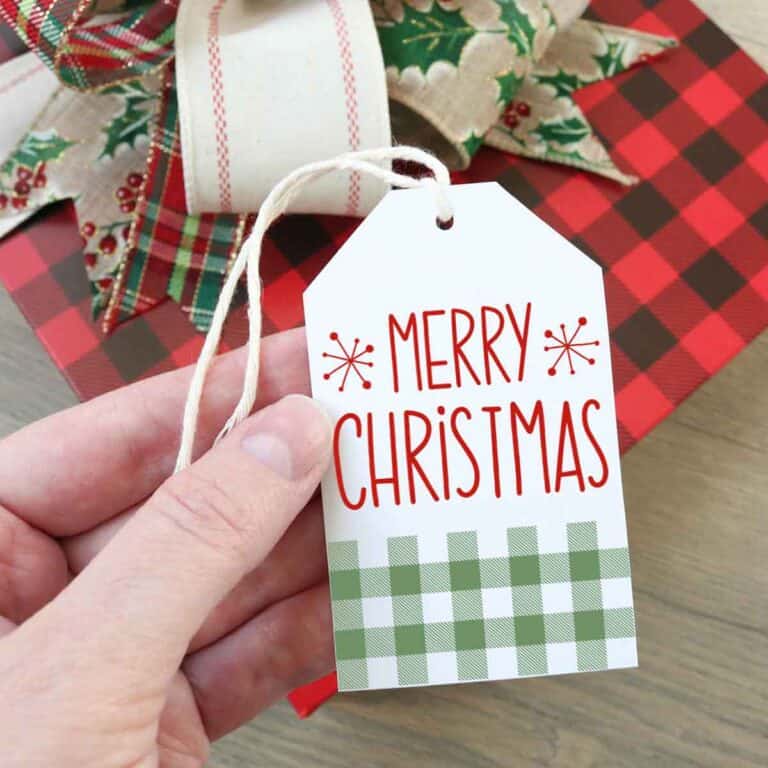 Free Printable Black and White Christmas Gift Tags - Aubree Originals