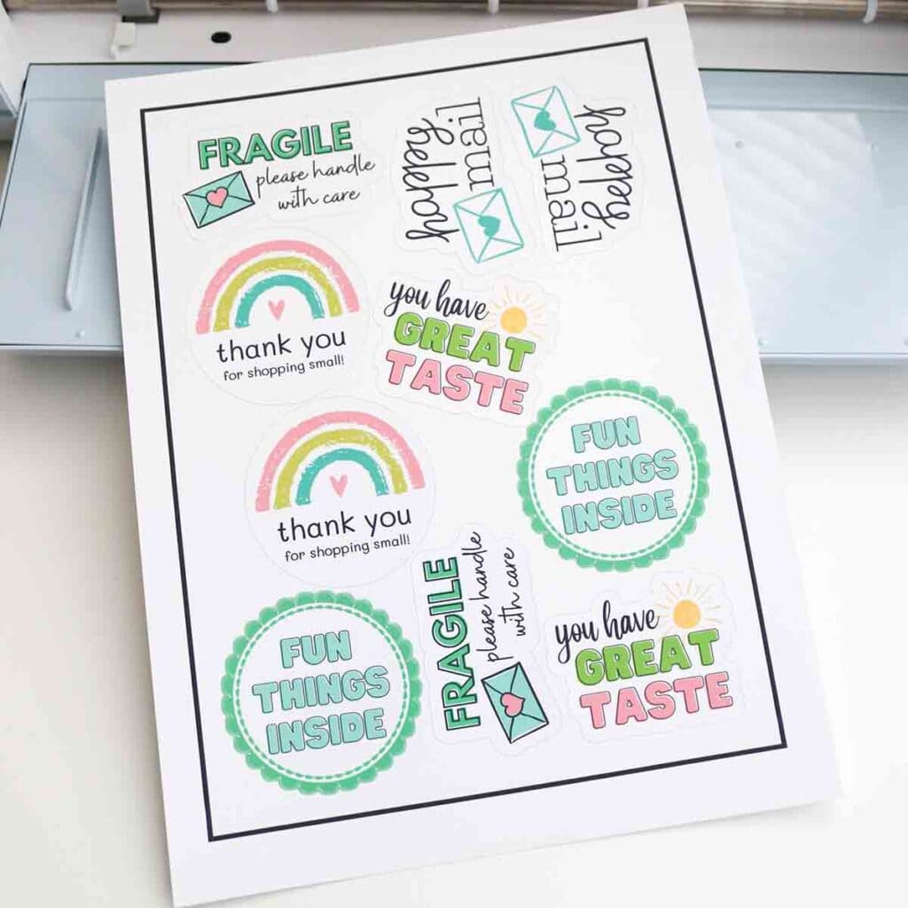 how to make packaging stickers with Cricut