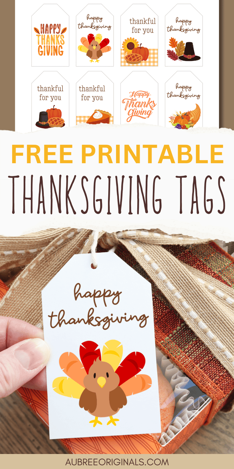 Happy Thanksgiving Gift Tags: 8 Free Printable Tags - Aubree Originals