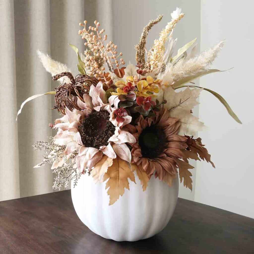 pumpkin floral arrangement video tutorial