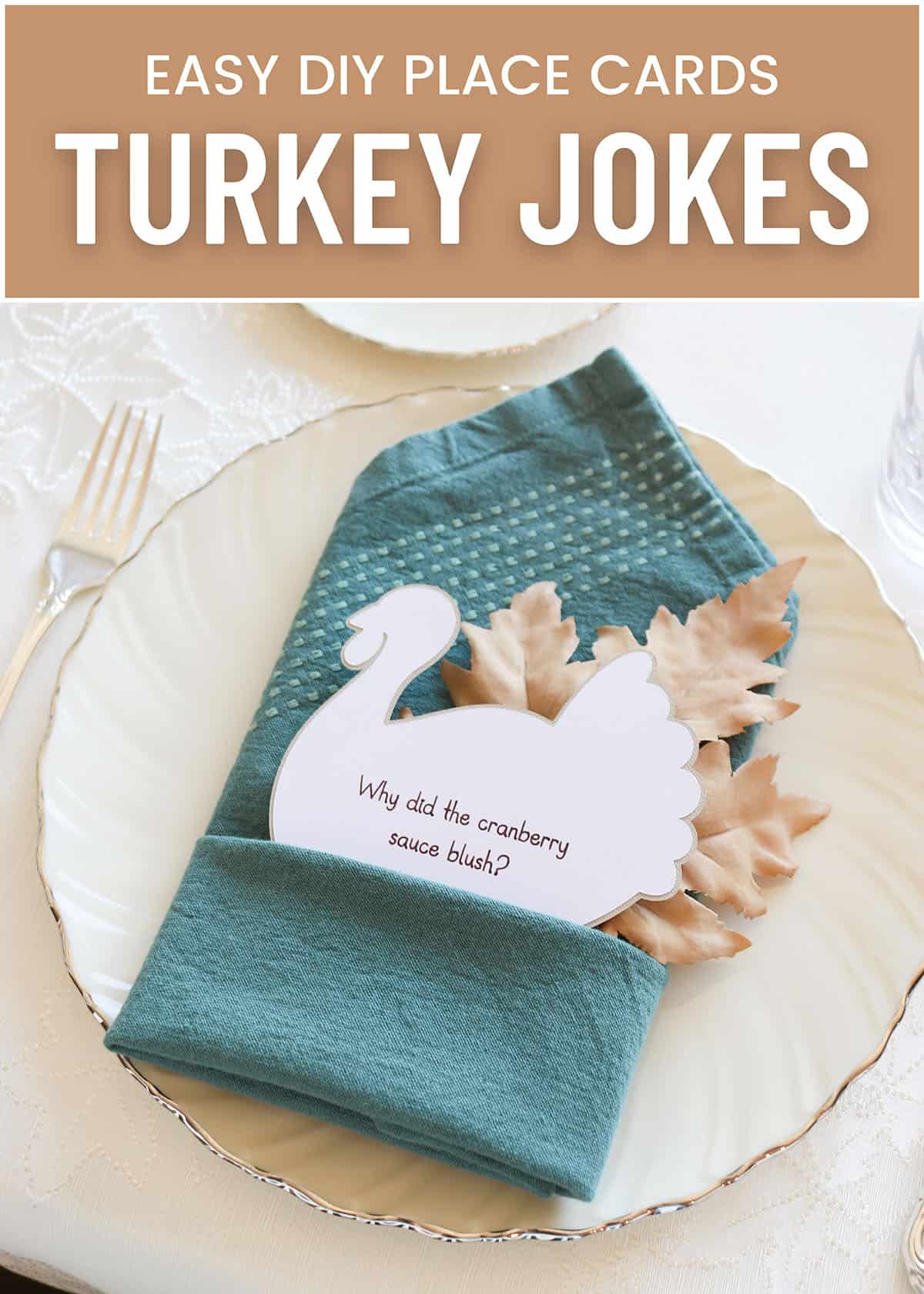 easy diy place cards turkey jokes for thanksgiving