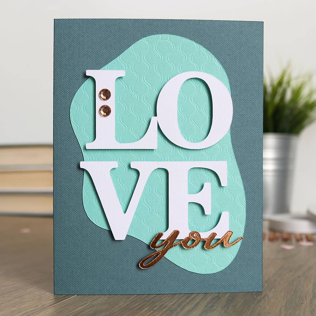 diy love you paper crafted card