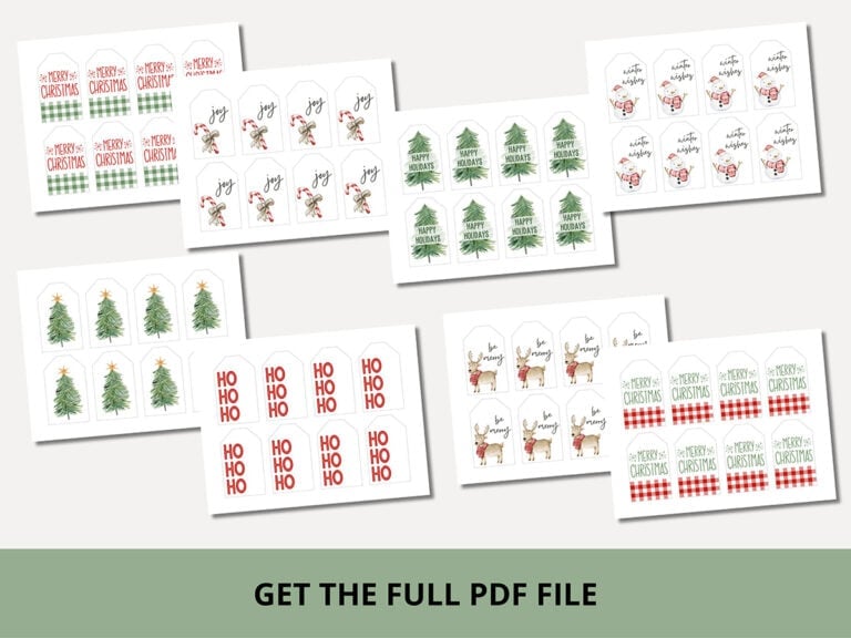 Free Printable Christmas Gift Tags for the Holidays - Aubree Originals