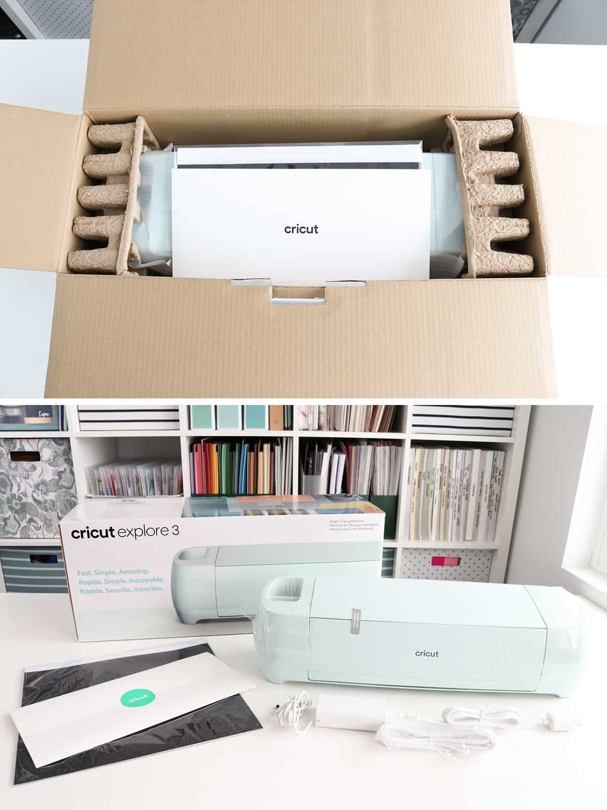 unboxing the Cricut Explore 3 machine