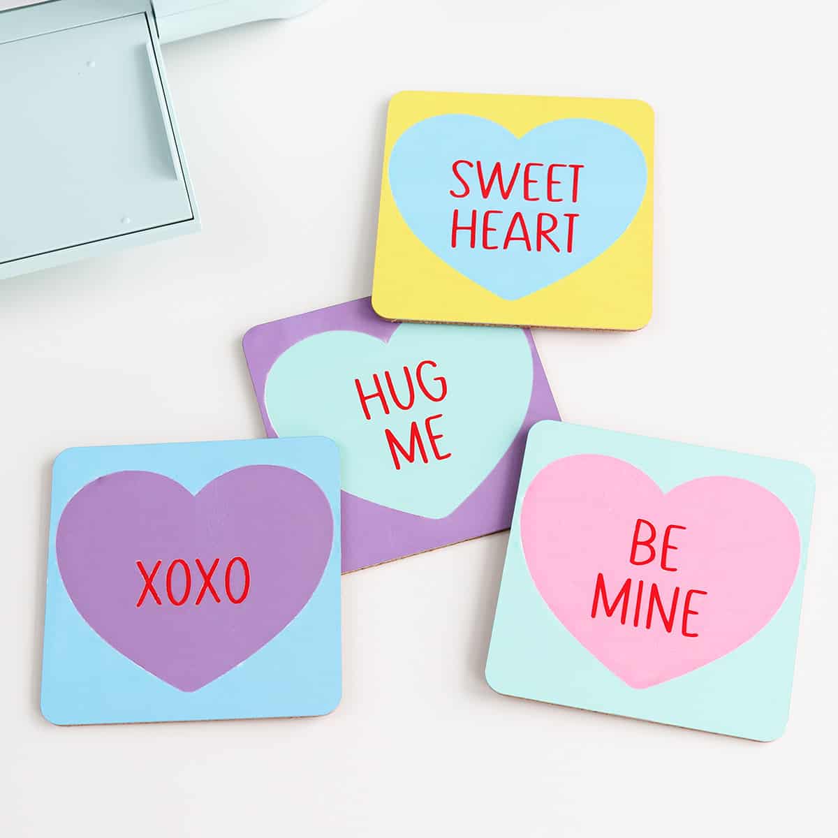 How to Make Conversation Heart Valentine’s Coasters