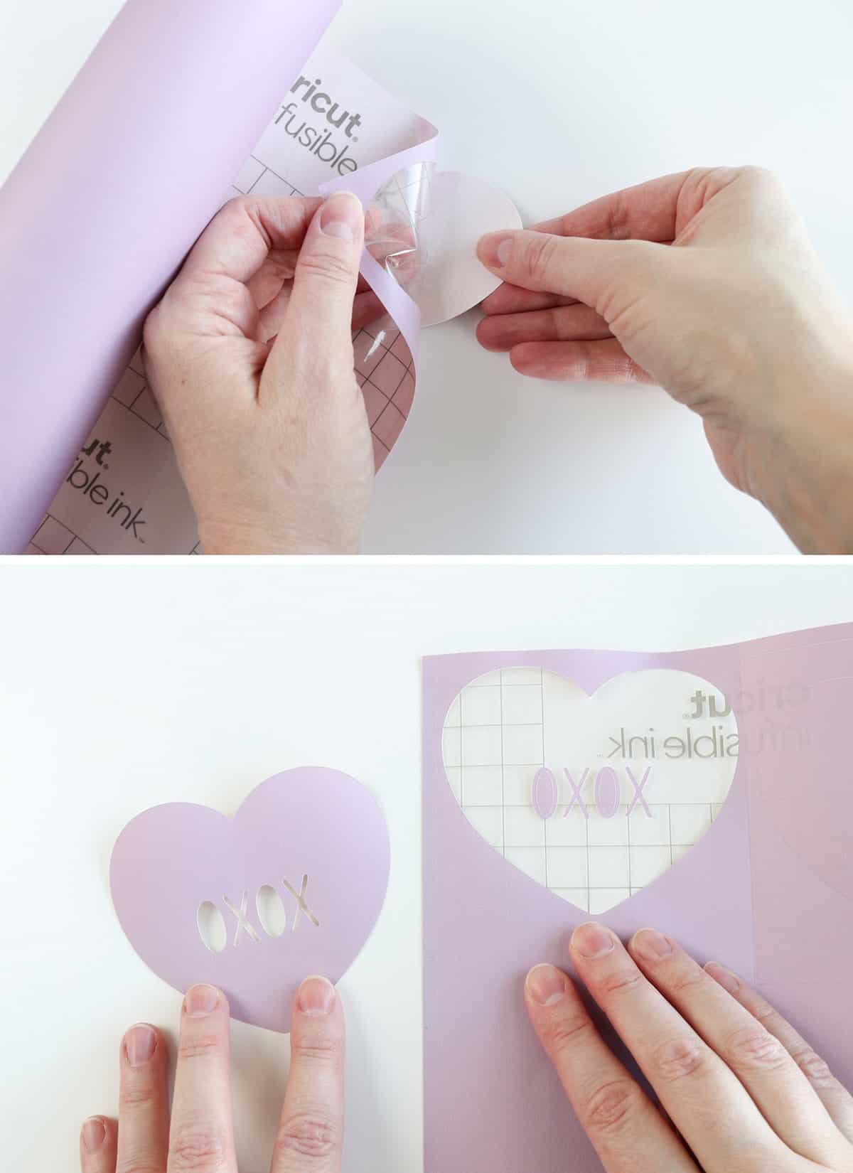 how to make conversation heart coasters with Cricut infusible ink