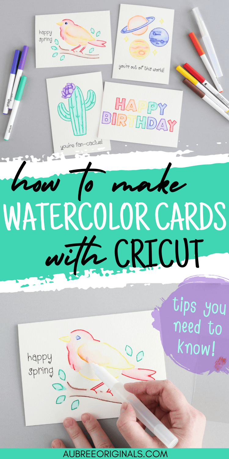 tips for using Cricut watercolor markers to make watercolor cards