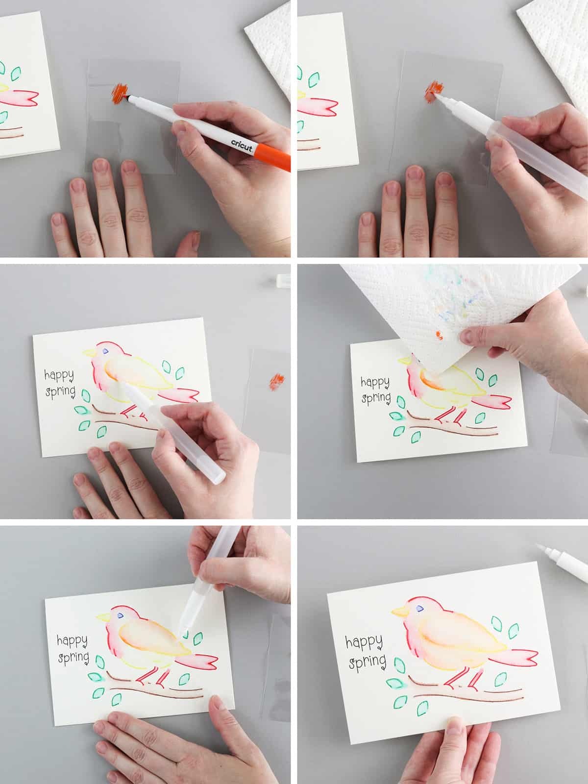 how to watercolor cards with Cricut, tips & tricks to blend colors