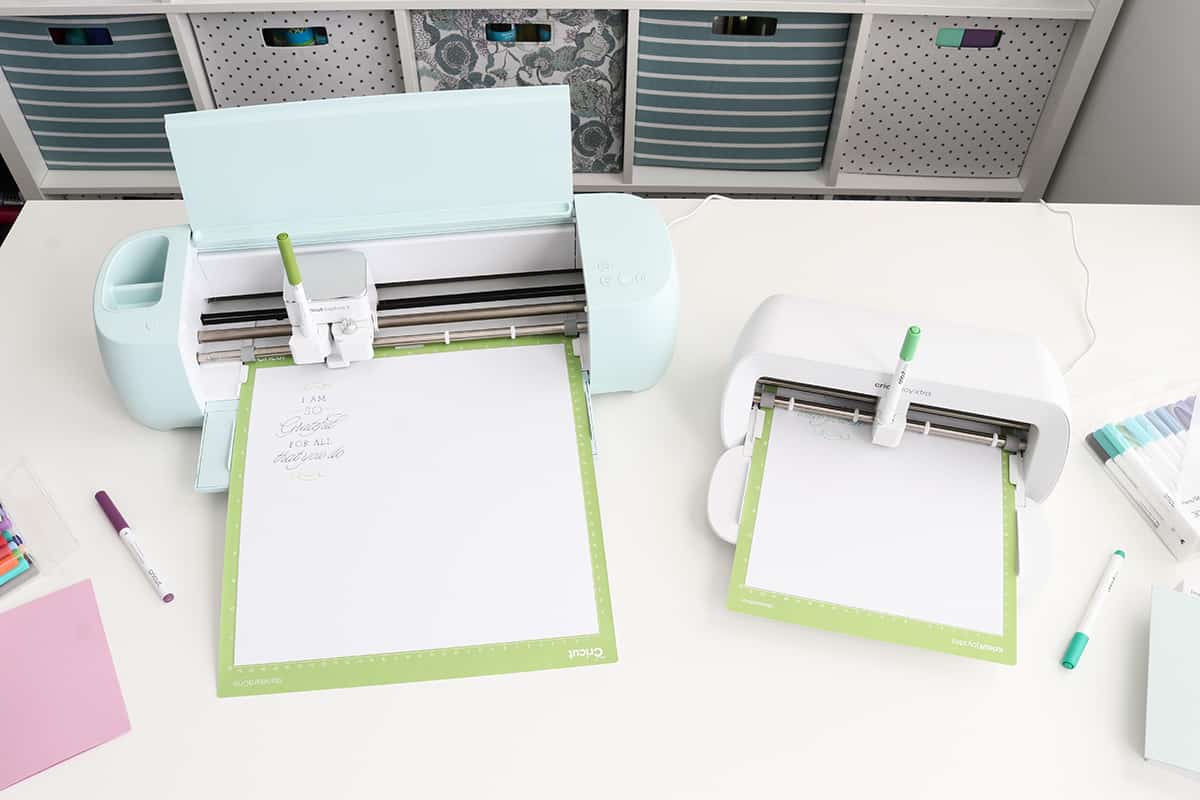 side by side comparison of Cricut Explore 3 and Joy Xtra