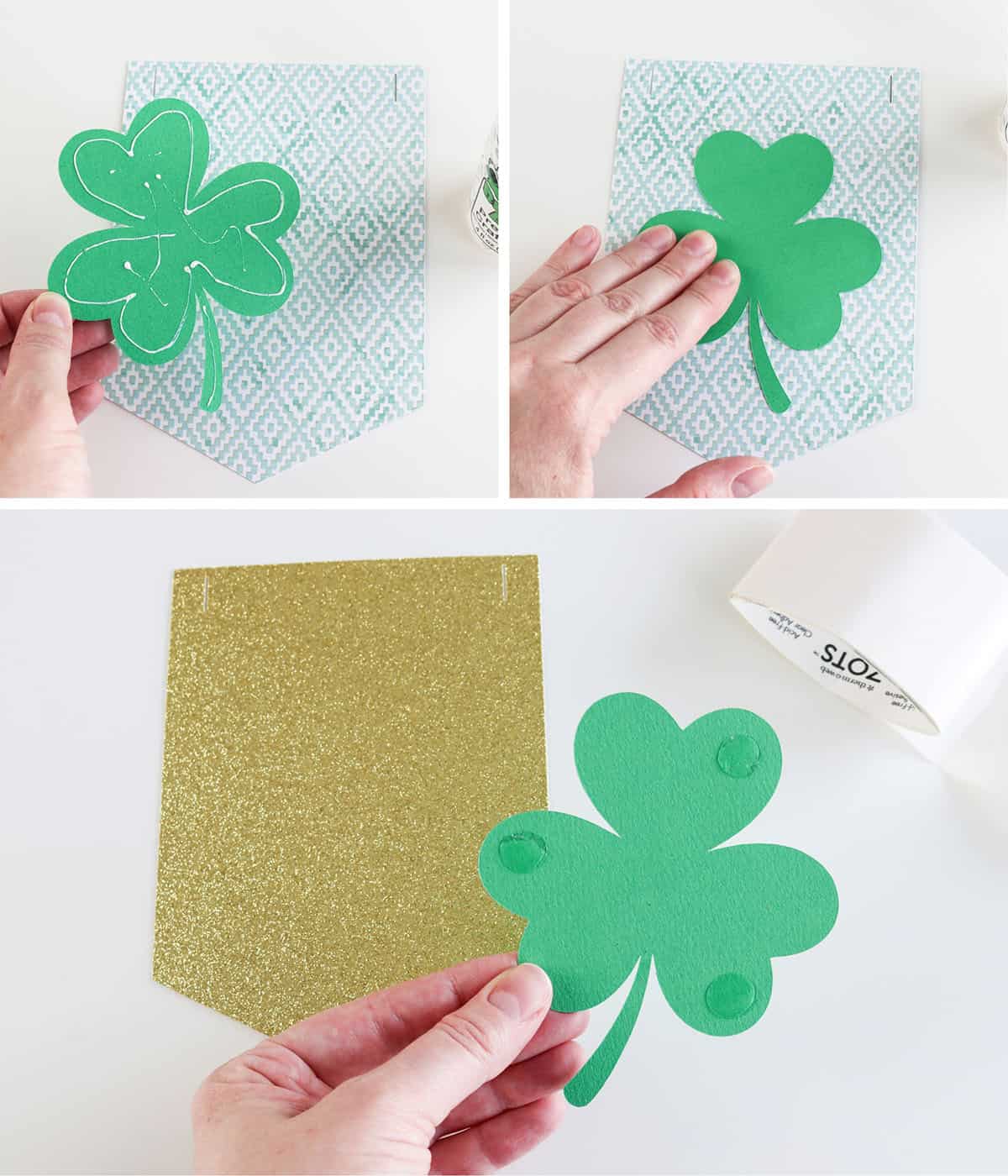 diy 3d paper shamrock banner Cricut