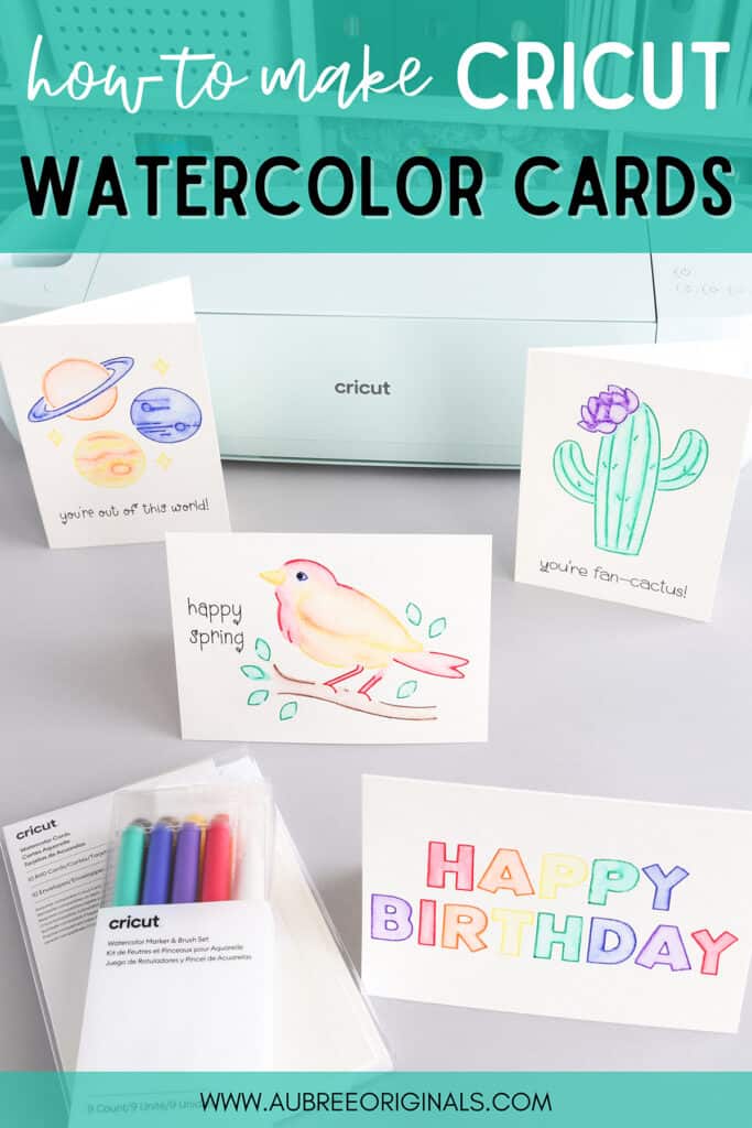 How to Use Cricut Watercolor Markers to Make Cards - Aubree Originals