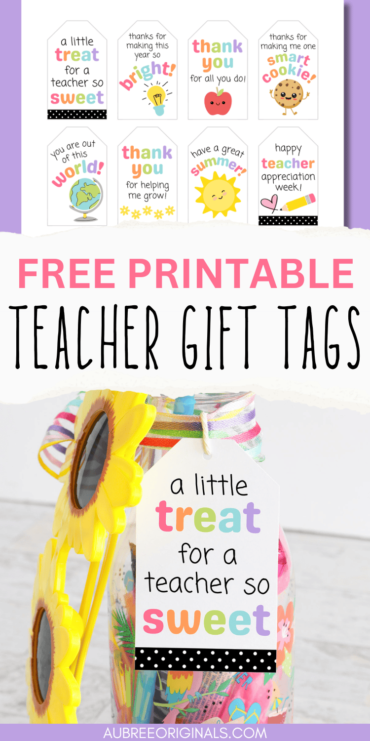 Free Printable Teacher Appreciation Gift Tags - Aubree Originals for Free Printable Happy Teachers Day Tags