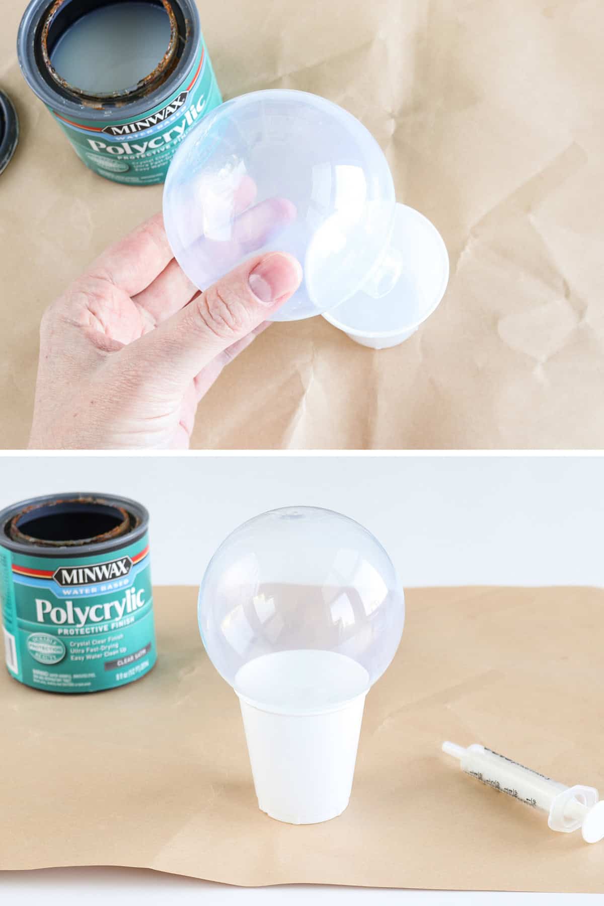 diy glitter ornaments with polycrylic