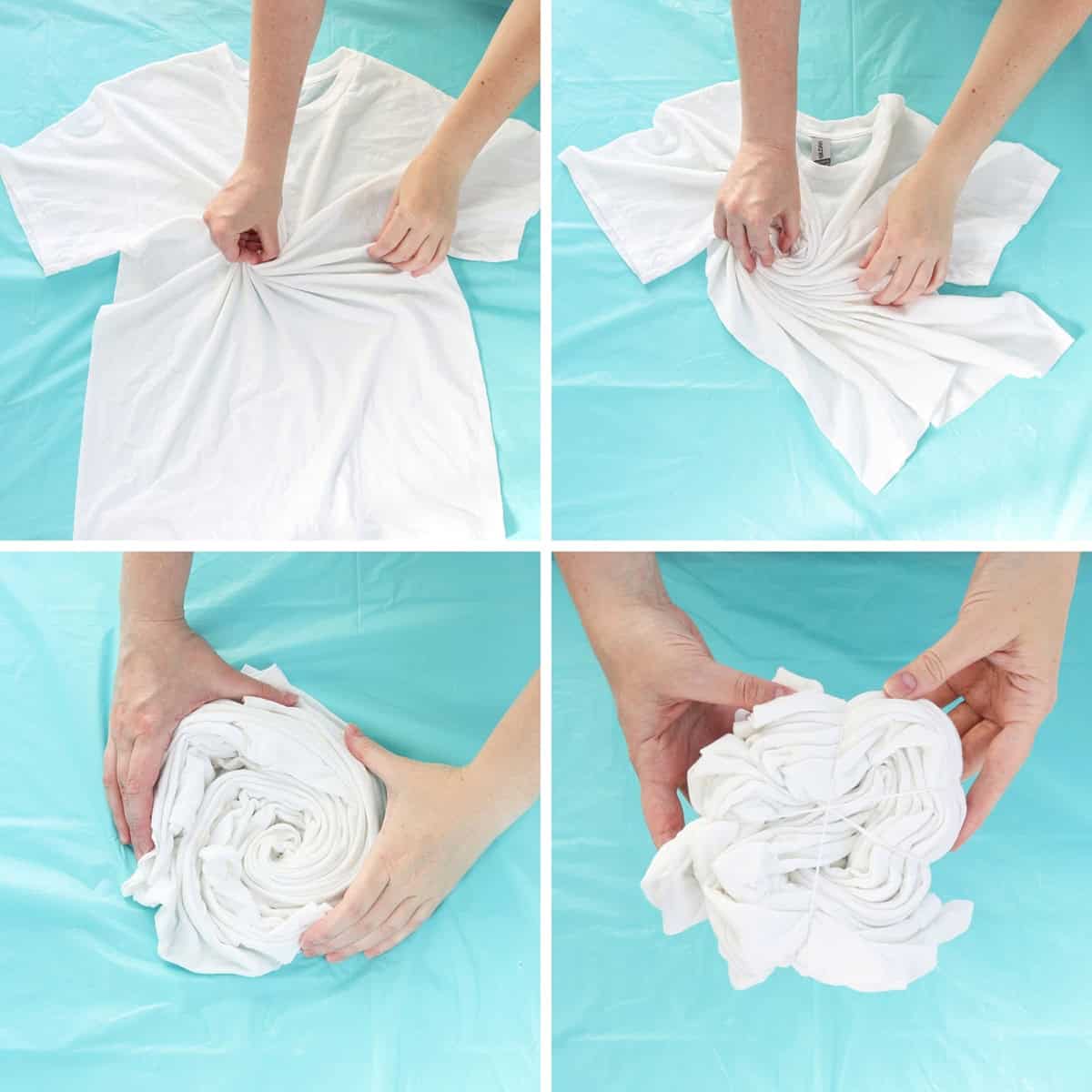 how to tie a spiral tie dye shirt