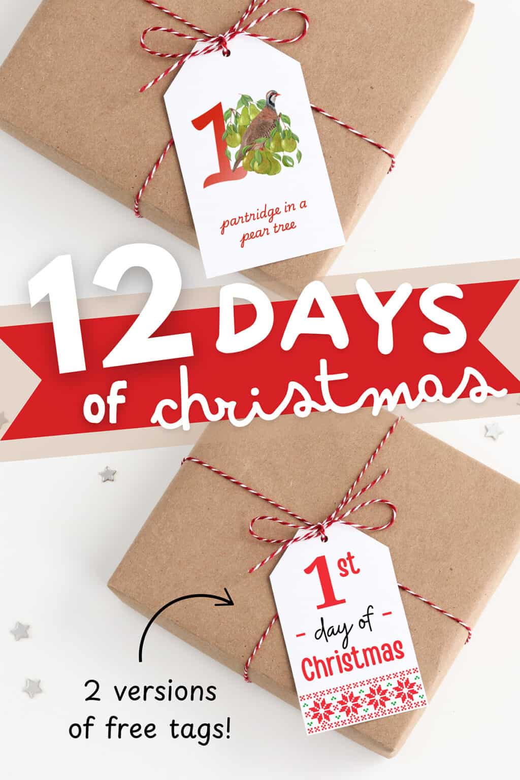 12 Days of Christmas Free Printable Gift Tags - Aubree Originals