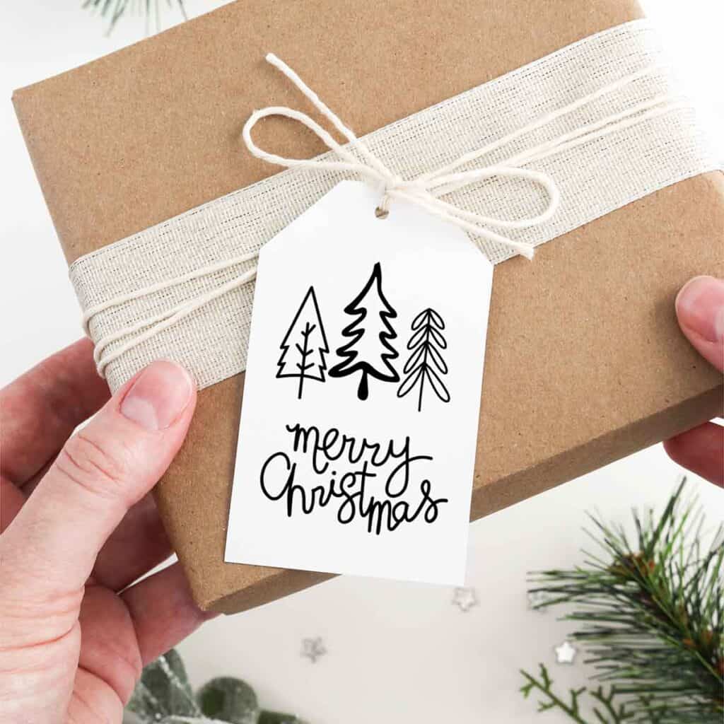 Free Printable Black and White Christmas Gift Tags