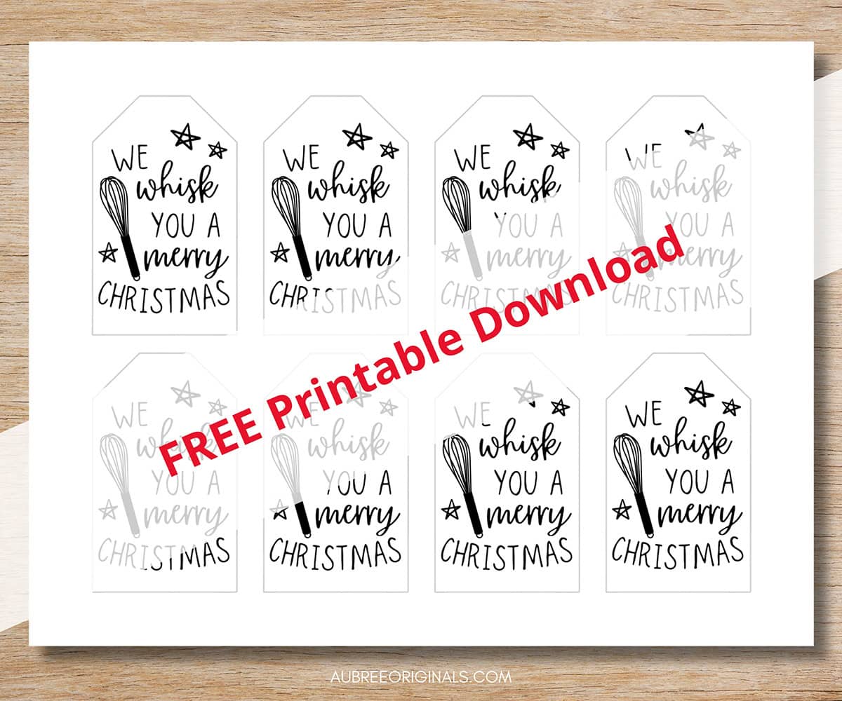 We Whisk You a Merry Christmas Free Printable Tags