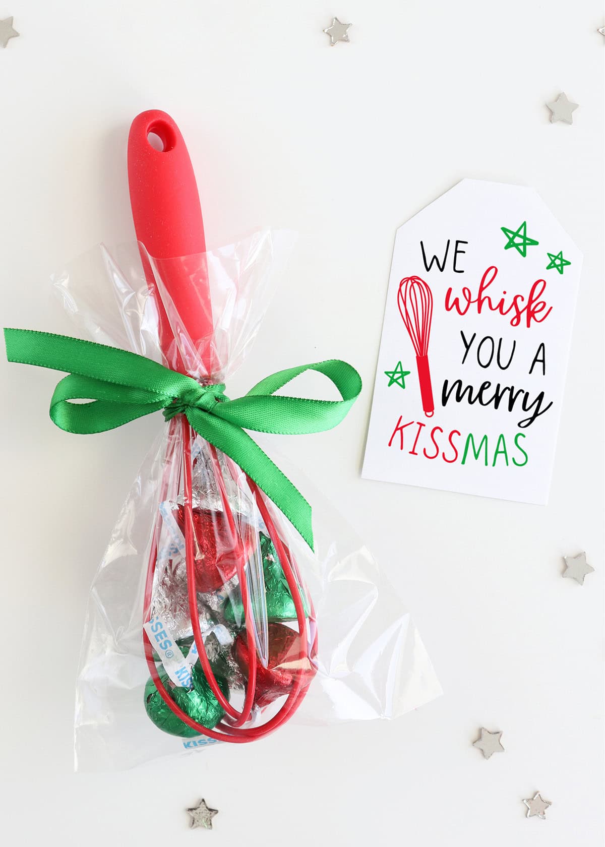 We Whisk You a Merry Kissmas Free Printable Tags to go with whisk and Hershey kisses DIY Christmas gift