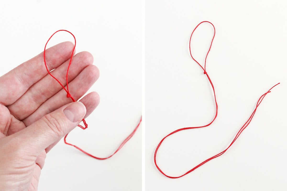 how to tie knot for beaded ornament