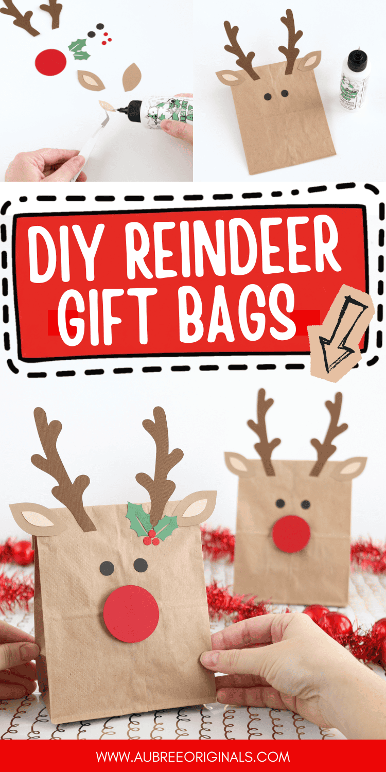 easy diy reindeer gift bags Christmas party favors