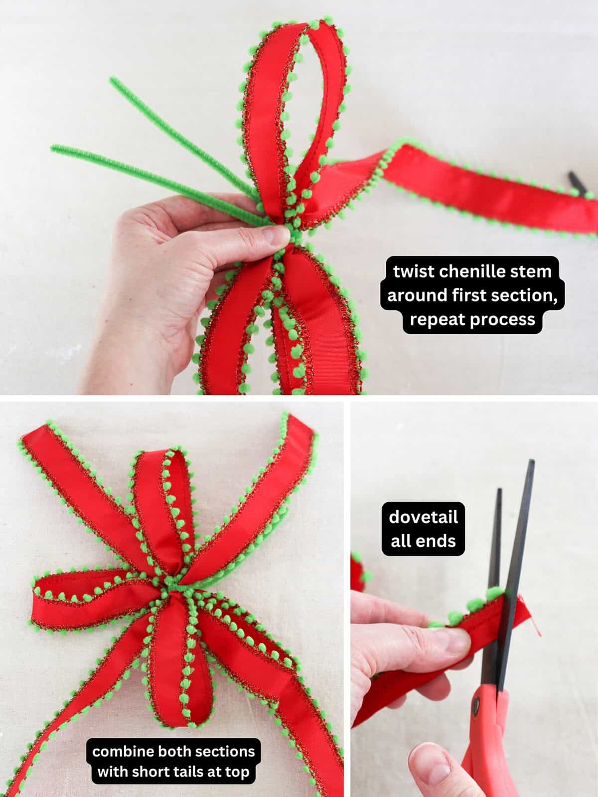 diy Christmas ornament wreath with bow tutorial